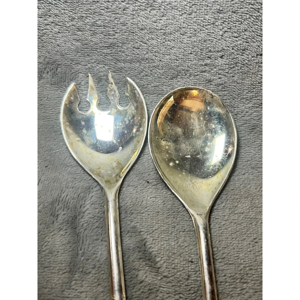 Vintage Italy Silver Plated Salad Servers 10